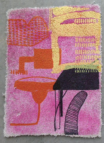 Freya Goodwin – Wool carpet and printmaking sample, 2019